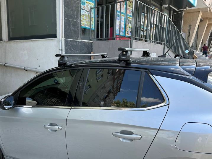 For Vauxhall Corsa F 2019-2025 Roof Rack System - Aluminum Cross Bars, Black For Vauxhall Corsa F 2019-2025 Roof Rack System - Aluminum Cross Bars, Black